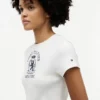 Slim Fit Garment-Dyed Crest Logo T-Shirt