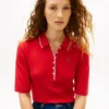 Slim Fit Half-Sleeve Tipped Polo
