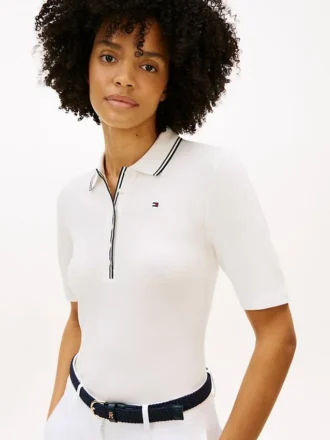 Slim Fit Half-Sleeve Tipped Polo