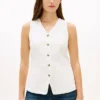 Slim Fit Linen-Blend Vest
