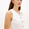 Slim Fit Linen-Blend Vest