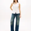 Slim Fit Linen-Blend Vest