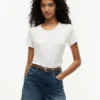 Slim Fit Pointelle Crewneck T-Shirt
