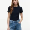 Slim Fit Pointelle Crewneck T-Shirt