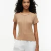 Slim Fit Pointelle Crewneck T-Shirt