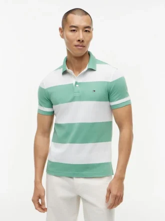 Slim Fit Rugby Stripe Polo
