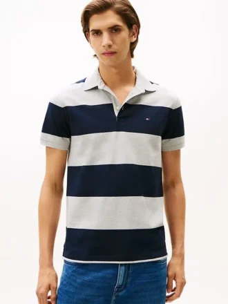 Slim Fit Rugby Stripe Polo