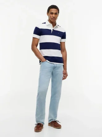 Slim Fit Rugby Stripe Polo