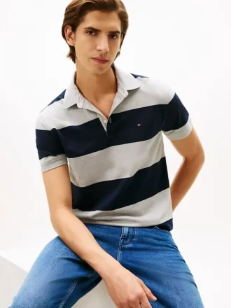 Slim Fit Rugby Stripe Polo