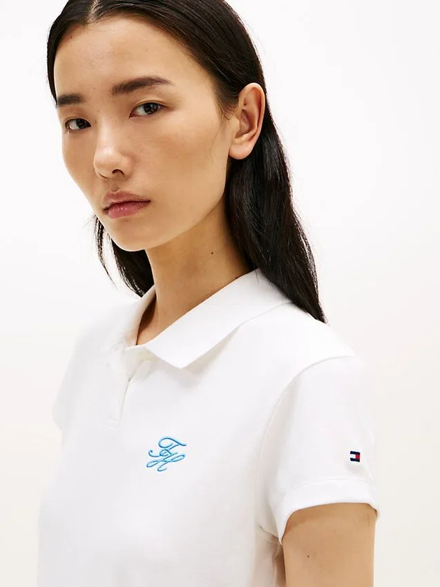 Slim Fit Script Monogram Stretch Polo Slim Fit Script Monogram Stretch Polo