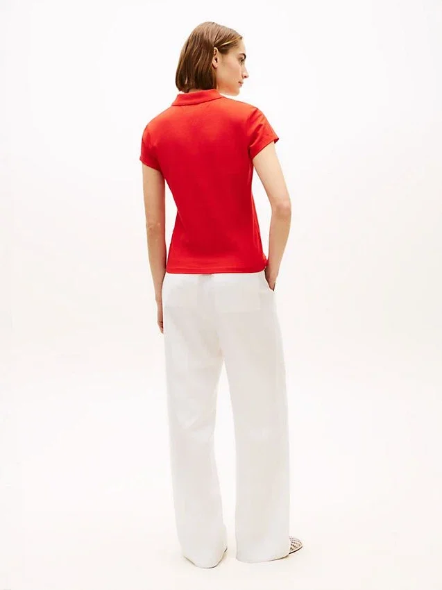 Slim Fit Script Monogram Stretch Polo Slim Fit Script Monogram Stretch Polo