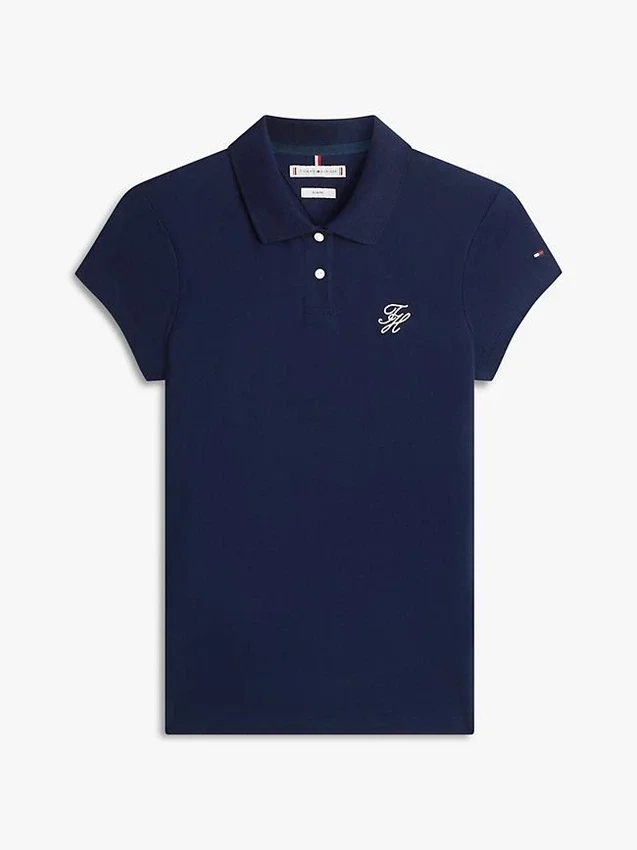 Slim Fit Script Monogram Stretch Polo Slim Fit Script Monogram Stretch Polo