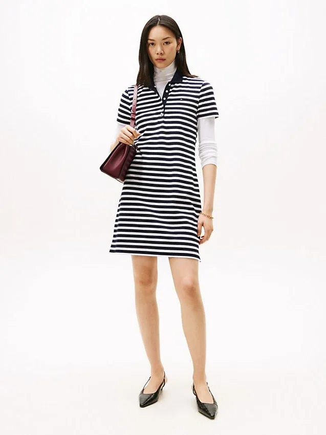 Slim Fit Stripe Polo Dress Slim Fit Stripe Polo Dress