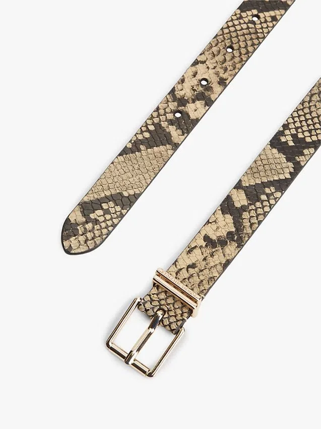 Snake-Embossed Leather Belt Snake-Embossed Leather Belt