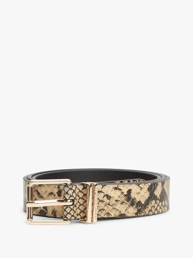 Snake-Embossed Leather Belt Snake-Embossed Leather Belt
