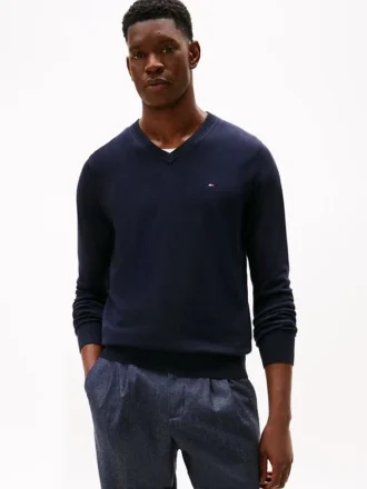 Solid Logo V-Neck Sweater