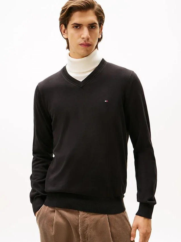 Solid Logo V-Neck Sweater Solid Logo V-Neck Sweater