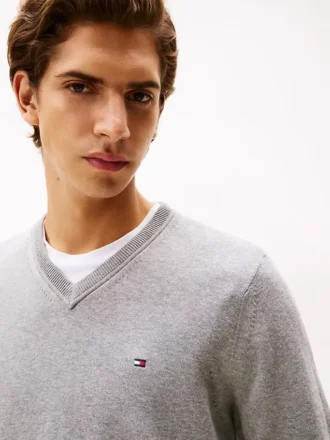 Solid Logo V-Neck Sweater