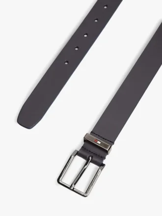 Square Buckle Smooth Leather Belt