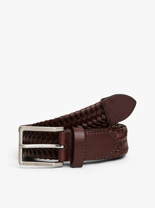 Square Buckle Woven Leather Belt Square Buckle Woven Leather Belt