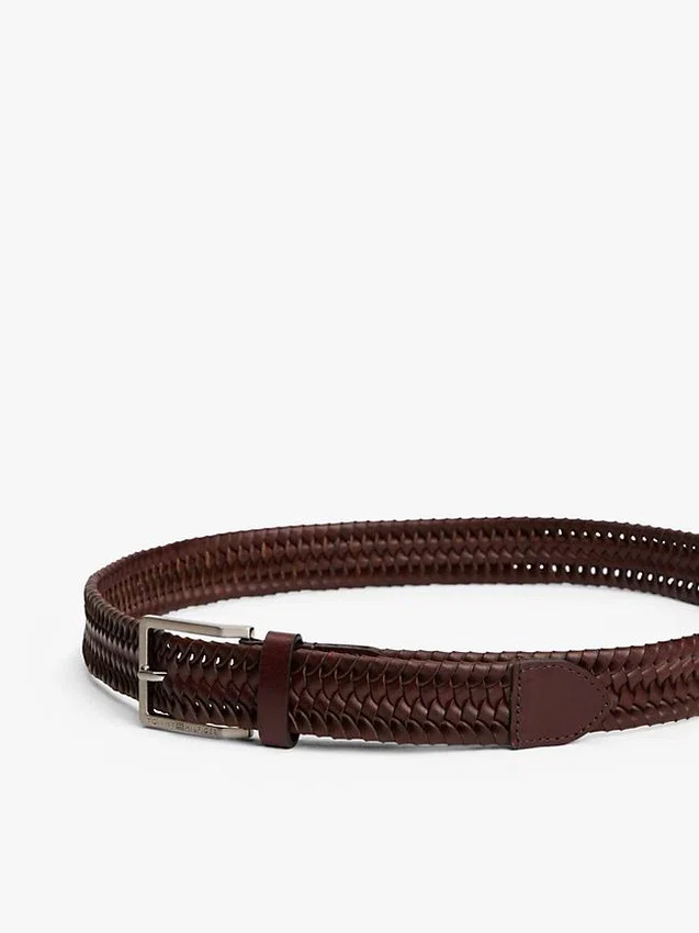 Square Buckle Woven Leather Belt Square Buckle Woven Leather Belt