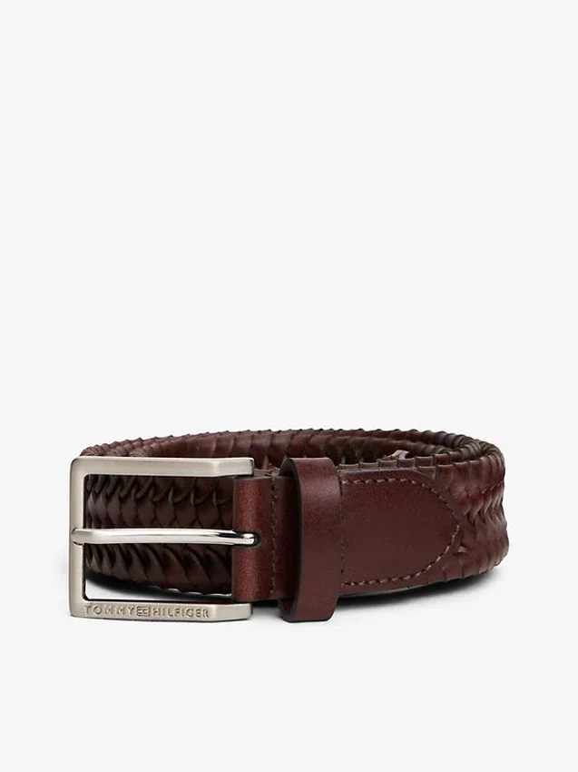 Square Buckle Woven Leather Belt Square Buckle Woven Leather Belt
