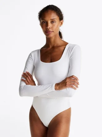 Square-Neck Long-Sleeve Bodysuit Square-Neck Long-Sleeve Bodysuit
