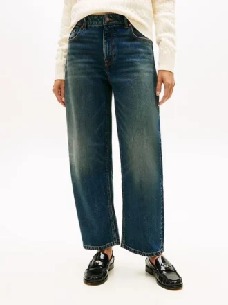 Stretch High-Rise Barrel Jean