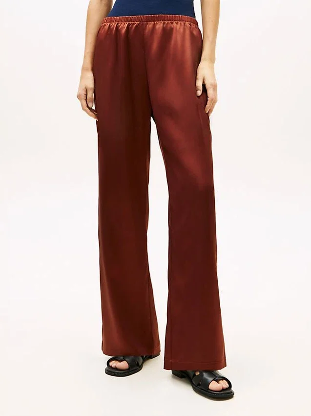 Stretch Satin Pull-On Wide-Leg Pant Stretch Satin Pull-On Wide-Leg Pant