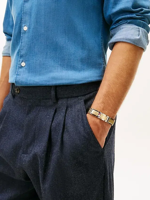 Stripe Accent Flat-Link Bracelet Stripe Accent Flat-Link Bracelet