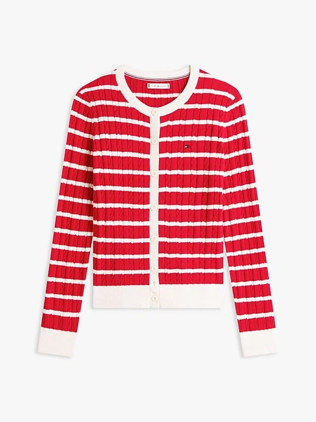 Stripe Cable Knit Cardigan Stripe Cable Knit Cardigan