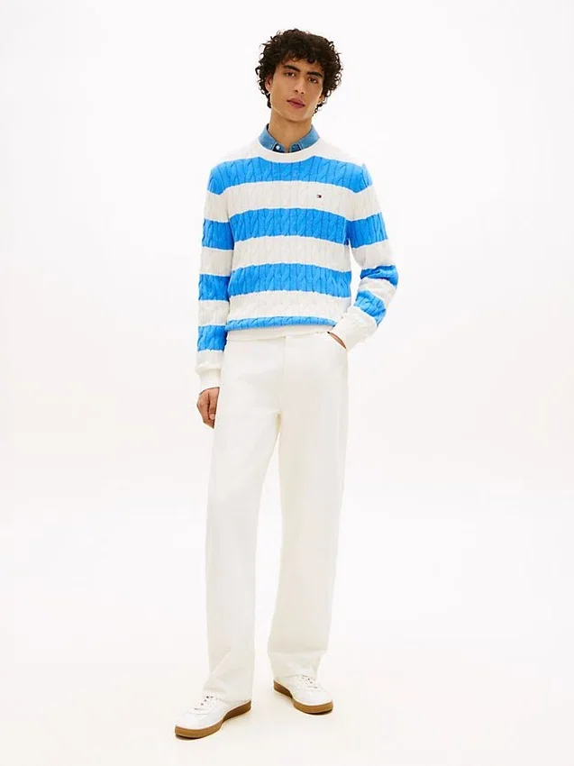 Stripe Cable Knit Sweater Stripe Cable Knit Sweater