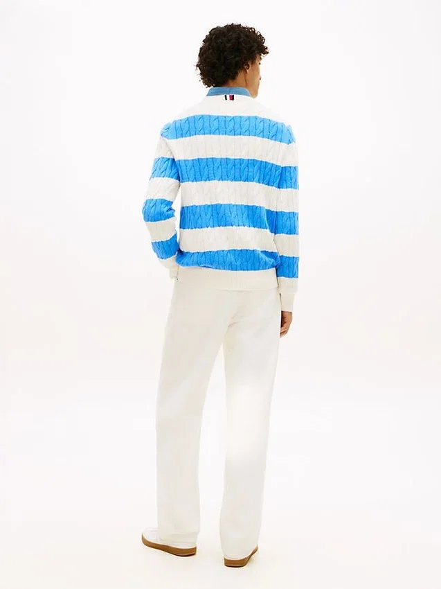 Stripe Cable Knit Sweater Stripe Cable Knit Sweater