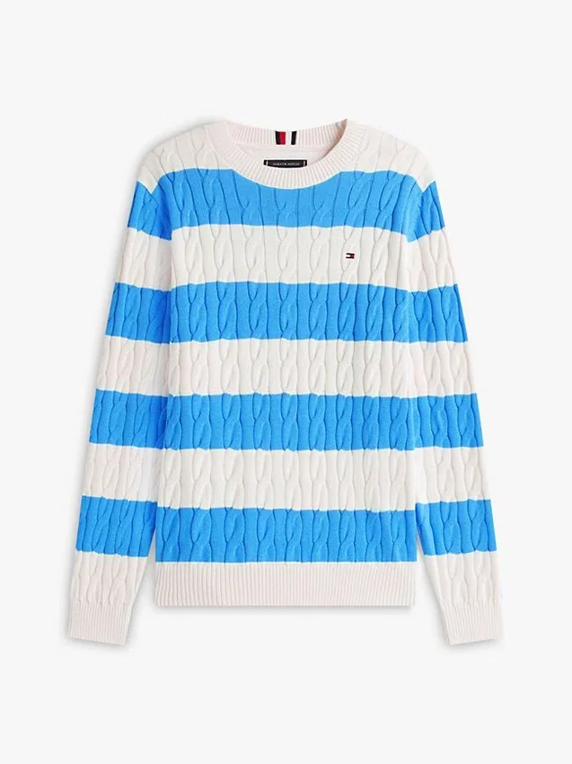 Stripe Cable Knit Sweater Stripe Cable Knit Sweater
