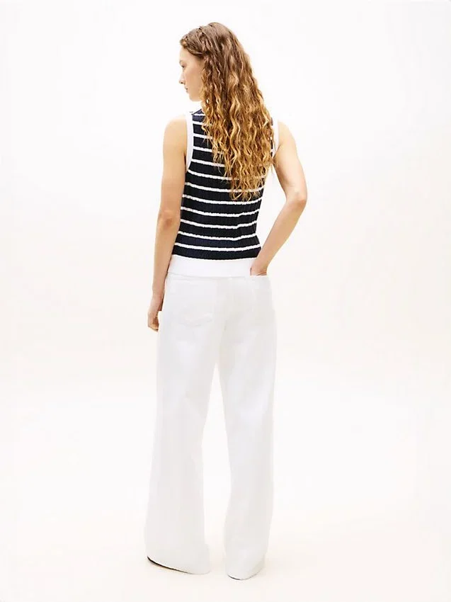 Stripe Cable Knit Sweater Vest Stripe Cable Knit Sweater Vest