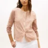 Stripe Cotton Interlock Cardigan T-Shirt