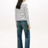 Stripe Cotton Interlock Cardigan T-Shirt