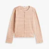 Stripe Cotton Interlock Cardigan T-Shirt