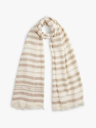 Stripe Cotton-Linen Blend Scarf