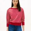 Stripe Gold-Button Boatneck Sweatshirt Stripe Gold-Button Boatneck Sweatshirt