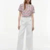 Stripe Gold-Button Interlock T-Shirt Stripe Gold-Button Interlock T-Shirt