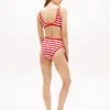 Stripe High-Rise Cheeky Bikini Bottom