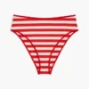 Stripe High-Rise Cheeky Bikini Bottom