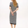 Stripe Lightweight Polo Sweater Dress Stripe Lightweight Polo Sweater Dress