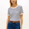 Stripe Lightweight Short-Sleeve Sweater Stripe Lightweight Short-Sleeve Sweater