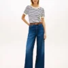 Stripe Lightweight Short-Sleeve Sweater Stripe Lightweight Short-Sleeve Sweater