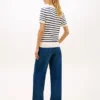 Stripe Lightweight Short-Sleeve Sweater Stripe Lightweight Short-Sleeve Sweater