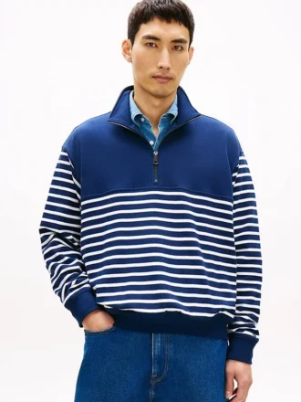 Stripe Quarter-Zip Sweatshirt