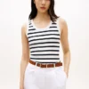 Stripe Rib-Knit Tank Top