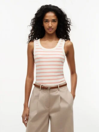 Stripe Rib-Knit Tank Top